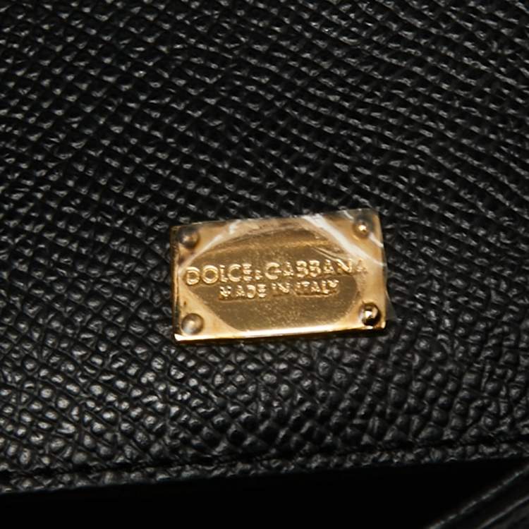 Pre Owned Dolce & Gabbana Black Leather Small Miss Sicily Top Handle Bag