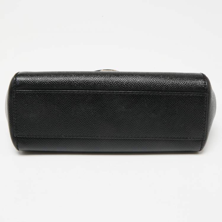 Pre Owned Dolce & Gabbana Black Leather Small Miss Sicily Top Handle Bag