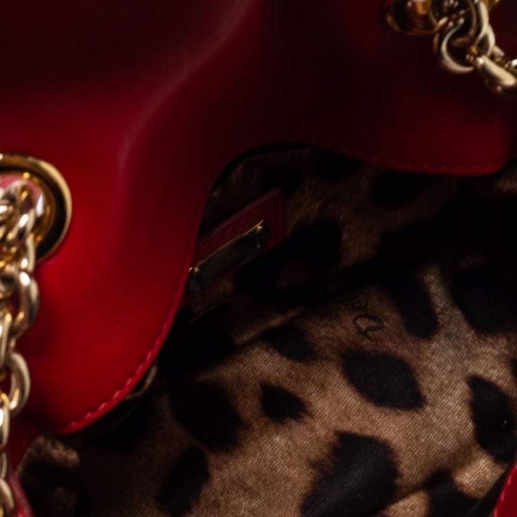 Pre Owned Dolce & Gabbana Red Quilted Leather Miss Kate Crossbody Bag