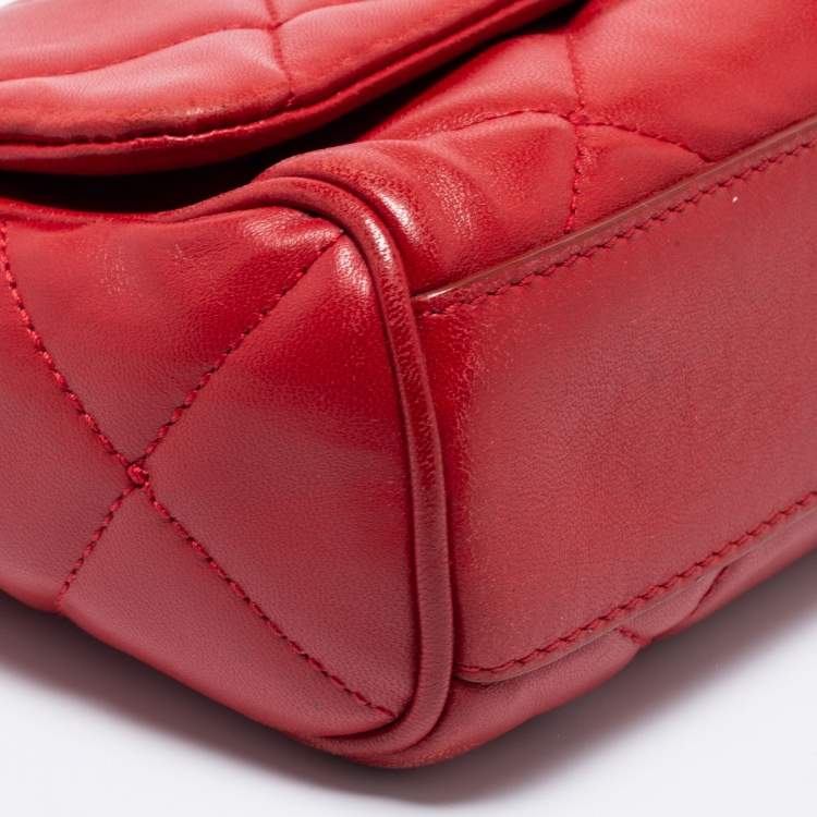 Pre Owned Dolce & Gabbana Red Quilted Leather Miss Kate Crossbody Bag