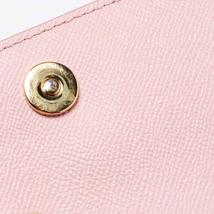 Pre Owned Dolce & Gabbana Pink Leather Medium Miss Sicily Top Handle Bag
