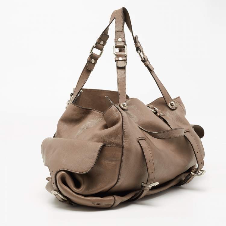 Pre Owned Dolce & Gabbana Brown Leather Miss Forever Tote