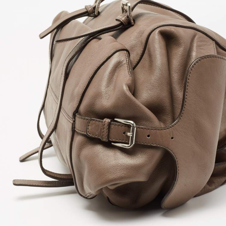 Pre Owned Dolce & Gabbana Brown Leather Miss Forever Tote