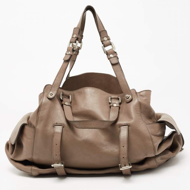 Pre Owned Dolce & Gabbana Brown Leather Miss Forever Tote