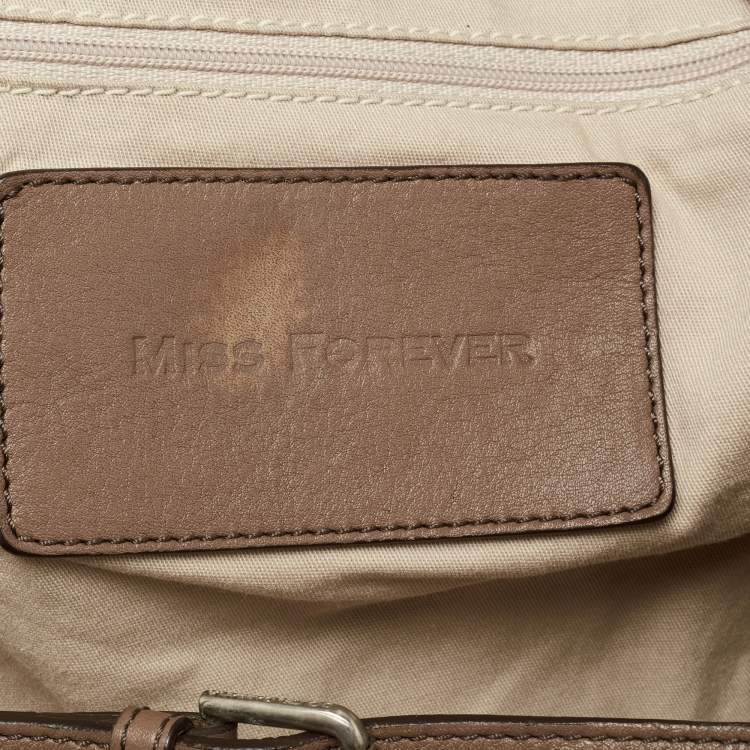 Pre Owned Dolce & Gabbana Brown Leather Miss Forever Tote