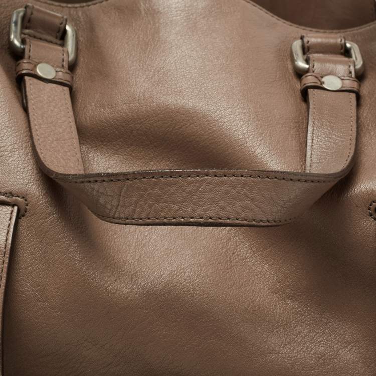 Pre Owned Dolce & Gabbana Brown Leather Miss Forever Tote