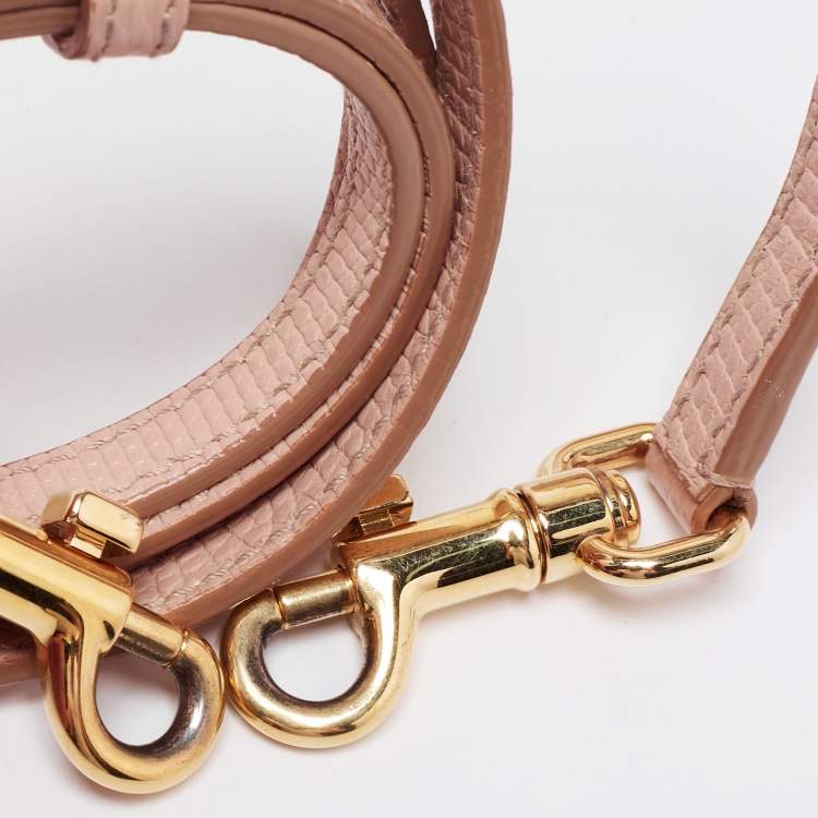مملوكة مسبقًا Dolce & Gabbana Beige Iguana Embossed Leather Small Miss Sicily Bag