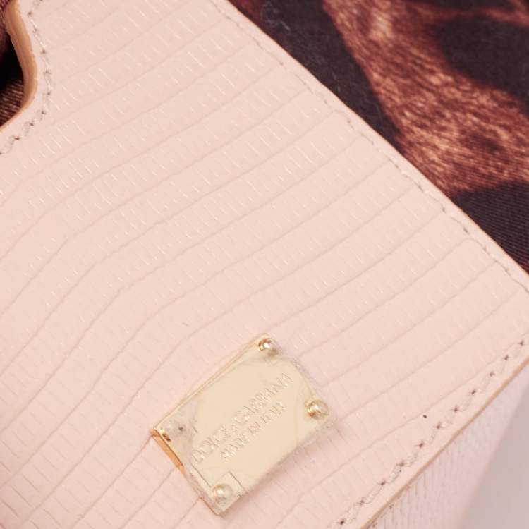 مملوكة مسبقًا Dolce & Gabbana Beige Iguana Embossed Leather Small Miss Sicily Bag