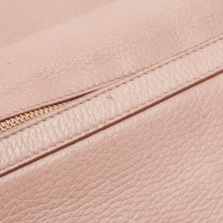 Pre Owned Dolce & Gabbana Beige Leather Sicily Top Handle Bag