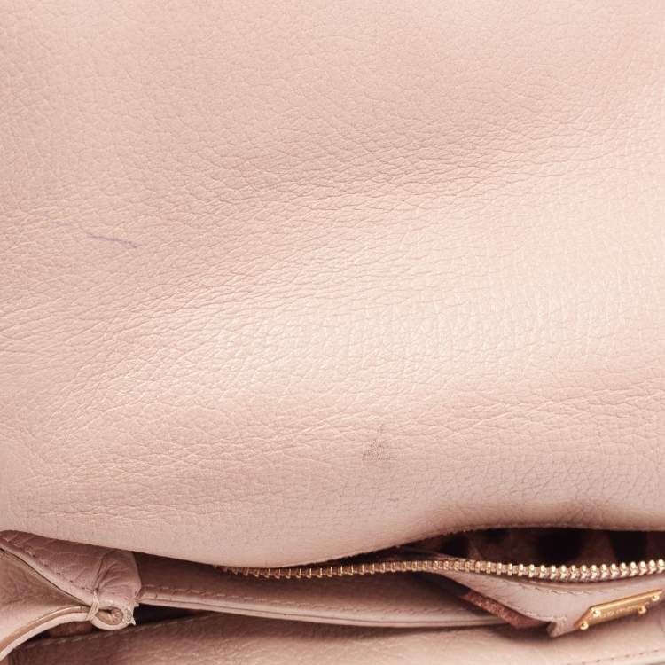 Pre Owned Dolce & Gabbana Beige Leather Sicily Top Handle Bag