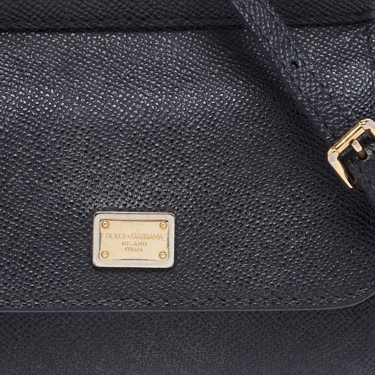 Pre Owned Dolce & Gabbana Black Leather Mini Miss Sicily Top Handle Bag