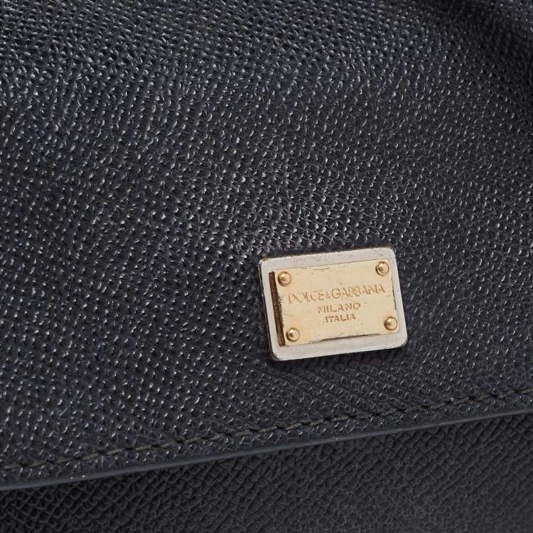 Pre Owned Dolce & Gabbana Black Leather Mini Miss Sicily Top Handle Bag