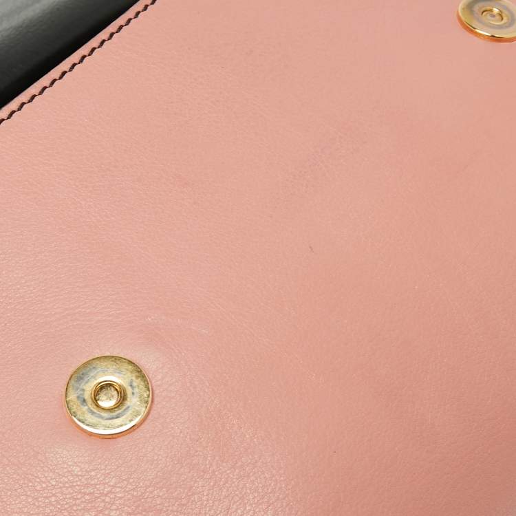 Pre Owned Dolce & Gabbana Black/Beige Leather Medium Miss Sicily Top Handle Bag