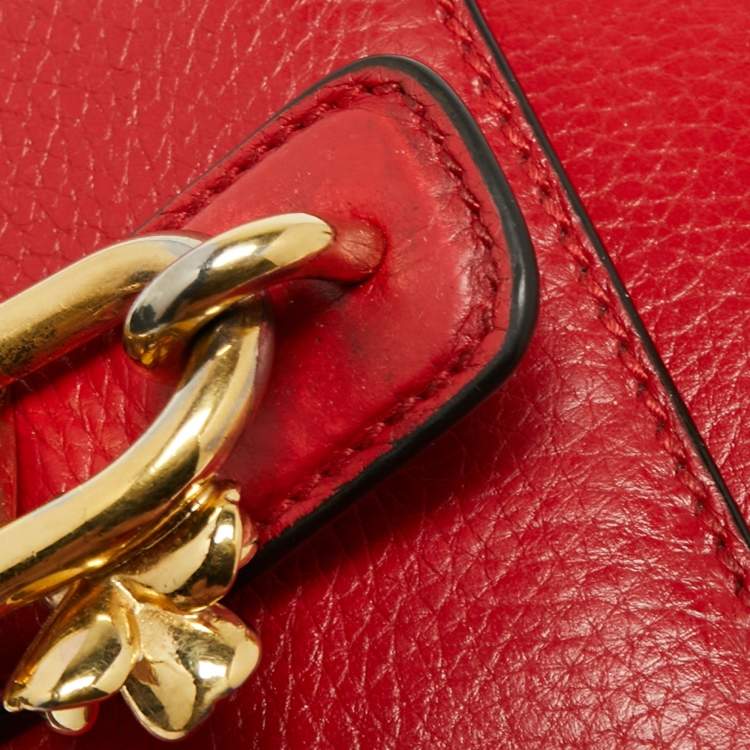 Pre Owned Dolce & Gabbana Red Leather Soft Dolce Top Handle Bag