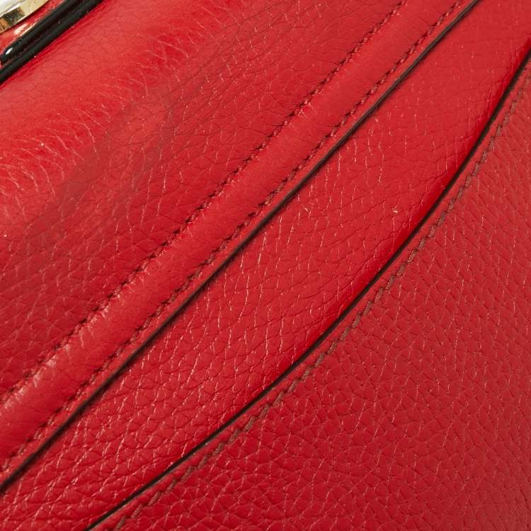 Pre Owned Dolce & Gabbana Red Leather Soft Dolce Top Handle Bag