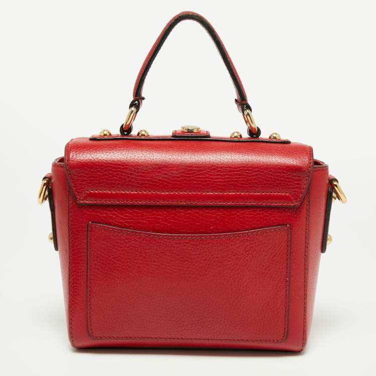 Pre Owned Dolce & Gabbana Red Leather Soft Dolce Top Handle Bag