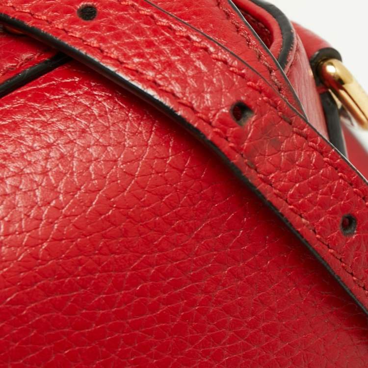 Pre Owned Dolce & Gabbana Red Leather Soft Dolce Top Handle Bag