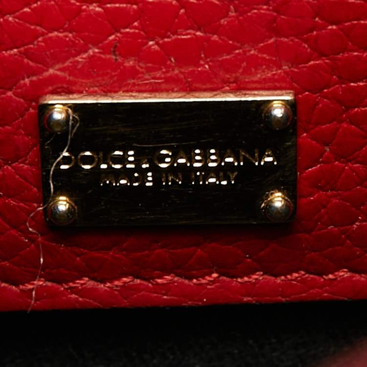 Pre Owned Dolce & Gabbana Red Leather Soft Dolce Top Handle Bag