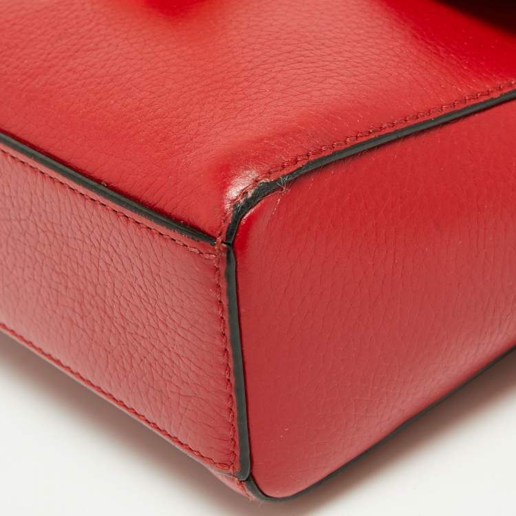 Pre Owned Dolce & Gabbana Red Leather Soft Dolce Top Handle Bag