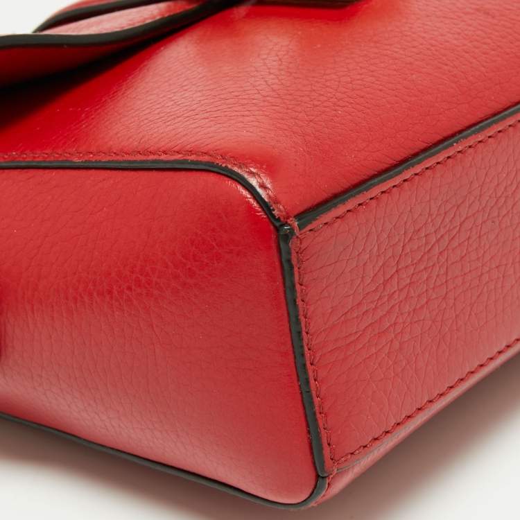 Pre Owned Dolce & Gabbana Red Leather Soft Dolce Top Handle Bag