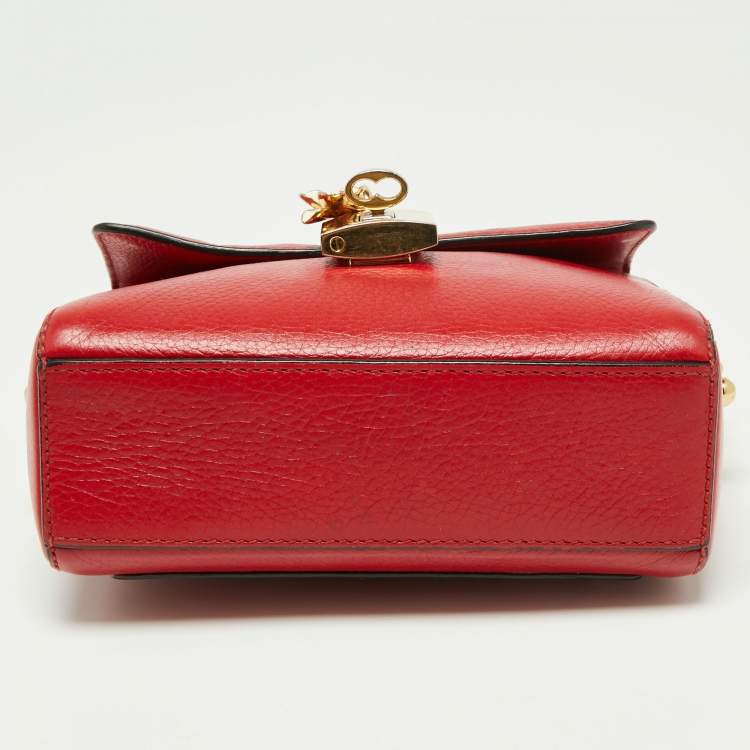 Pre Owned Dolce & Gabbana Red Leather Soft Dolce Top Handle Bag