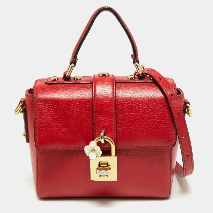 Pre Owned Dolce & Gabbana Red Leather Soft Dolce Top Handle Bag