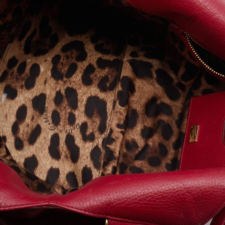 Pre Owned Dolce & Gabbana Red Leather Tote