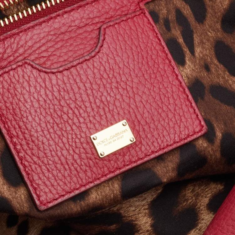 Pre Owned Dolce & Gabbana Red Leather Tote