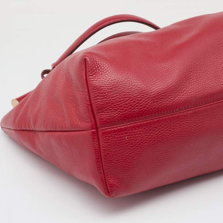 Pre Owned Dolce & Gabbana Red Leather Tote