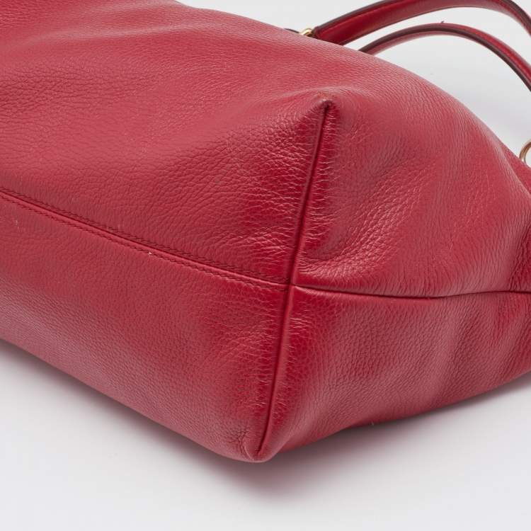 Pre Owned Dolce & Gabbana Red Leather Tote