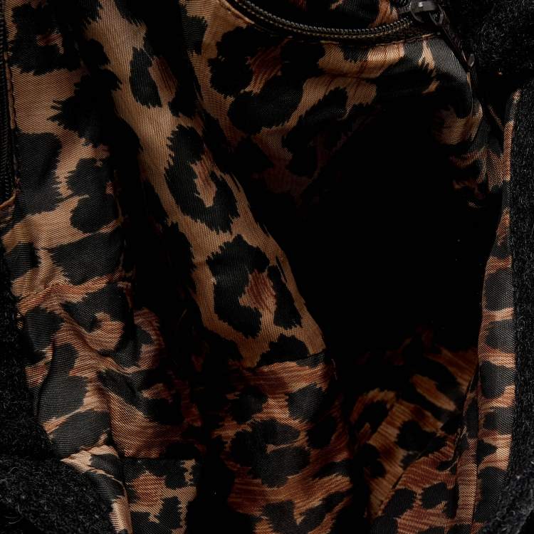 Pre Owned Dolce & Gabbana Black Felt Flap Shoulder Bag