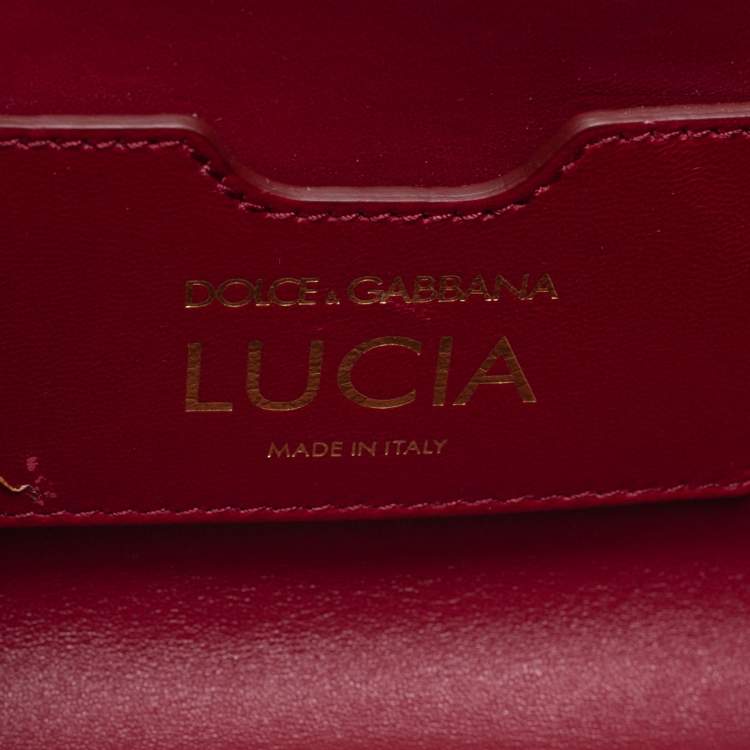 Pre Owned Dolce & Gabbana Blue Lizard Embossed Leather Lucia Top Handle Bag
