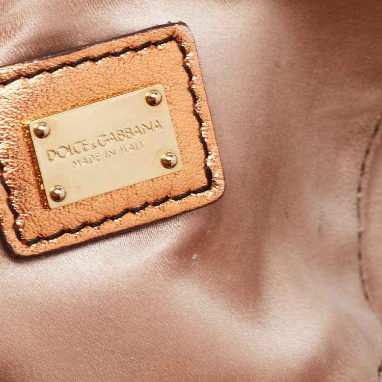 Pre Owned Dolce & Gabbana Multicolor Python and Crocodile Limited Edition Small Miss Sicily Top Handle Bag
