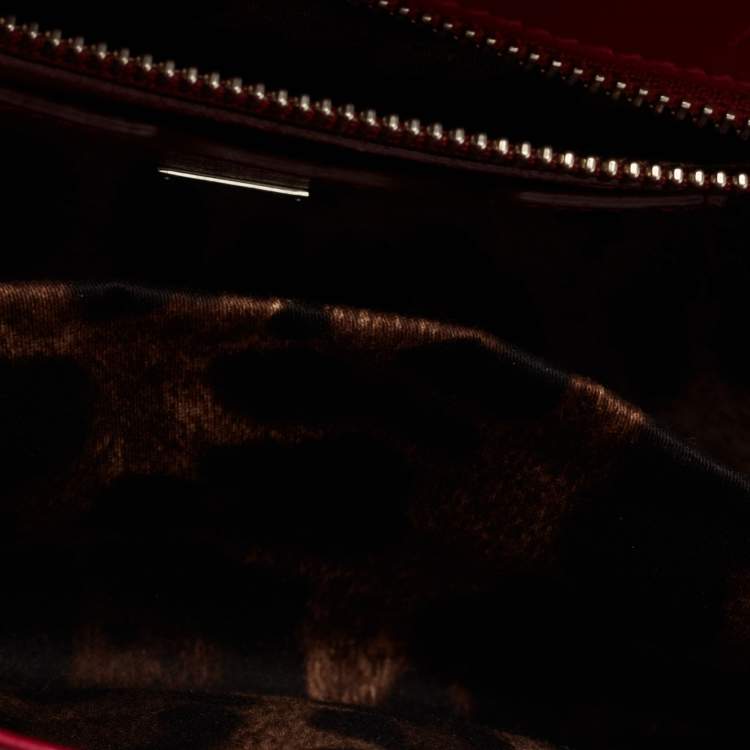 Pre Owned Dolce & Gabbana Dark Pink Patent Leather Small Miss Monica Top Handle Bag