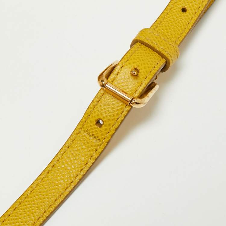 مملوكة مسبقًا Dolce & Gabbana Yellow Dauphine Leather Medium Miss Sicily Top Handle Bag