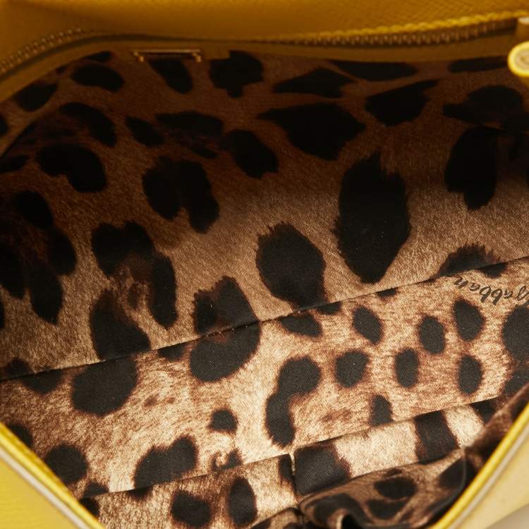 مملوكة مسبقًا Dolce & Gabbana Yellow Dauphine Leather Medium Miss Sicily Top Handle Bag
