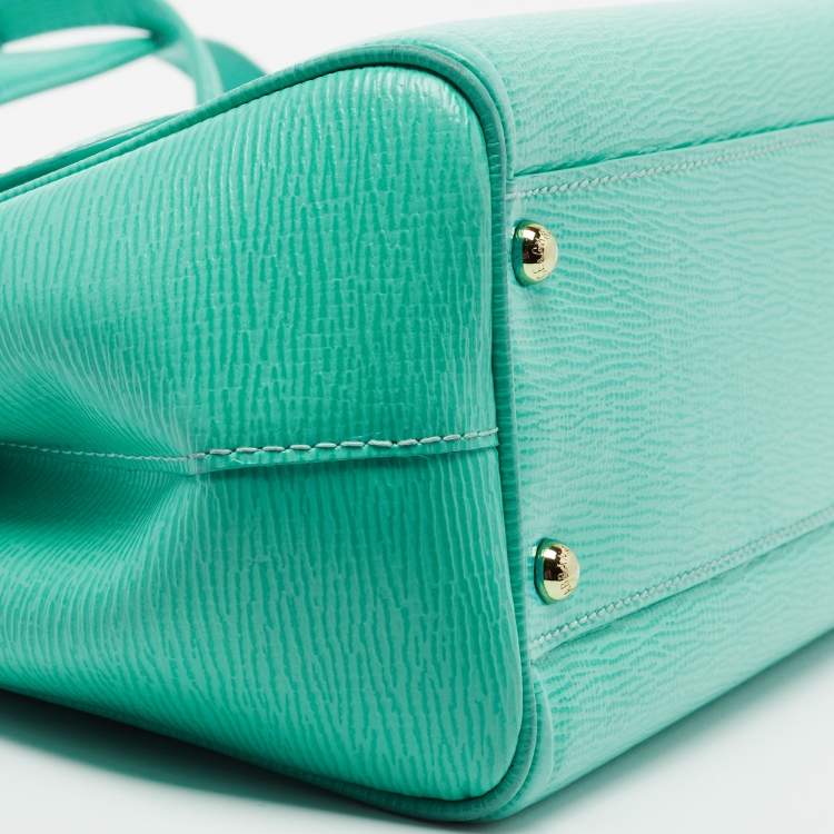 مملوكة مسبقًا Dolce & Gabbana Green Leather Medium Miss Sicily Top Handle Bag