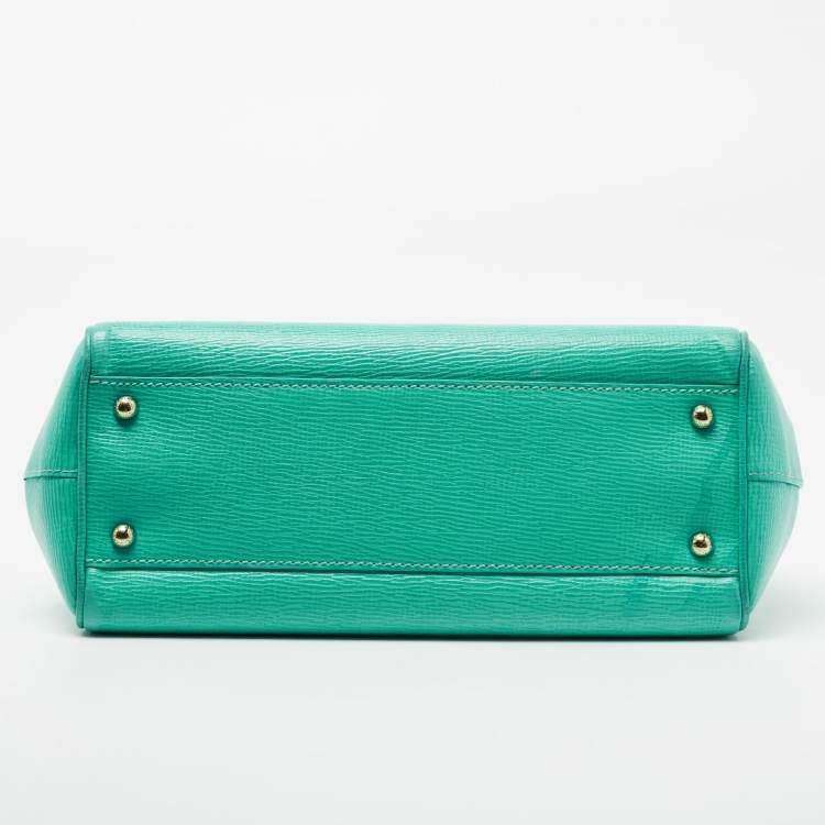 مملوكة مسبقًا Dolce & Gabbana Green Leather Medium Miss Sicily Top Handle Bag