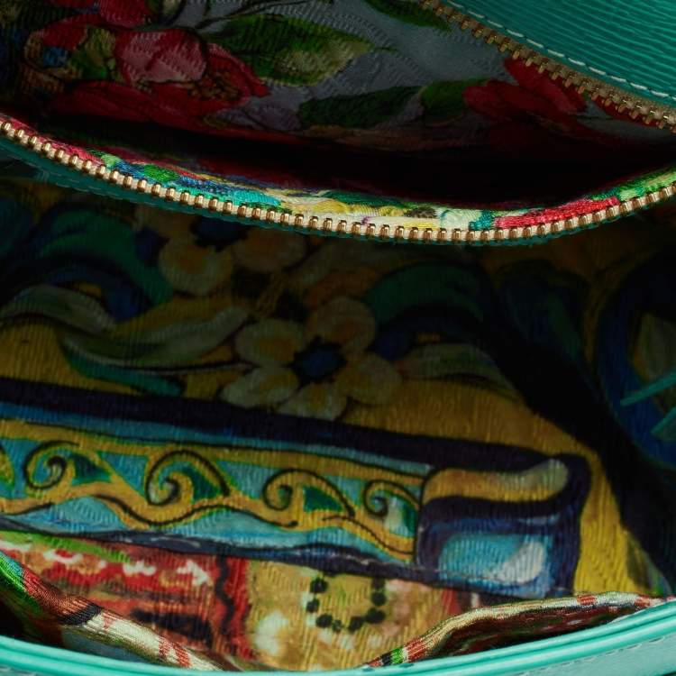 مملوكة مسبقًا Dolce & Gabbana Green Leather Medium Miss Sicily Top Handle Bag