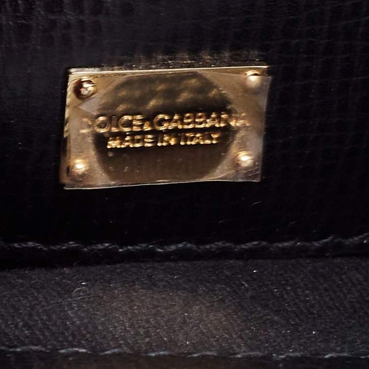 Pre Owned Dolce & Gabbana Multicolor Leather And Lizard Embossed Leather Tote