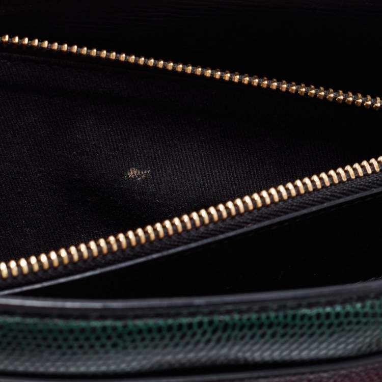 Pre Owned Dolce & Gabbana Multicolor Leather And Lizard Embossed Leather Tote