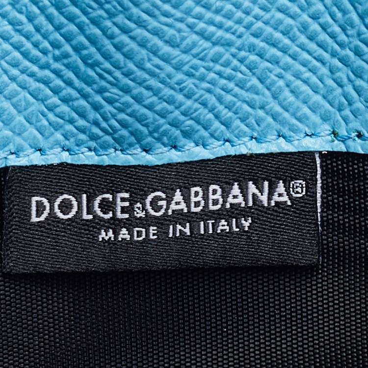 مملوكة مسبقًا Dolce & Gabbana Blue Leather Miss Sicily Von Wallet on Chain