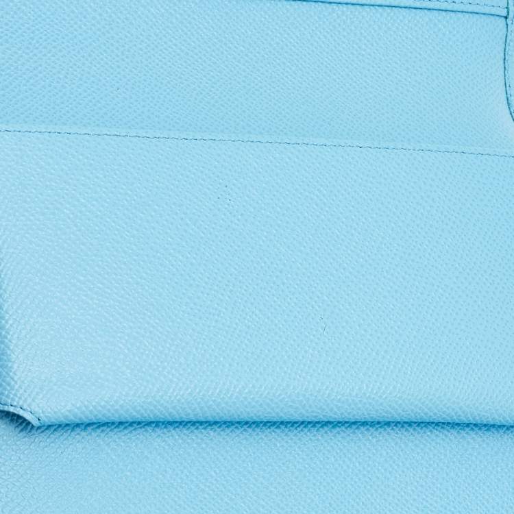 مملوكة مسبقًا Dolce & Gabbana Blue Leather Miss Sicily Von Wallet on Chain