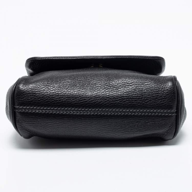 Pre Owned Dolce and Gabbana Black Leather Mini Miss Sicily Top Handle Bag