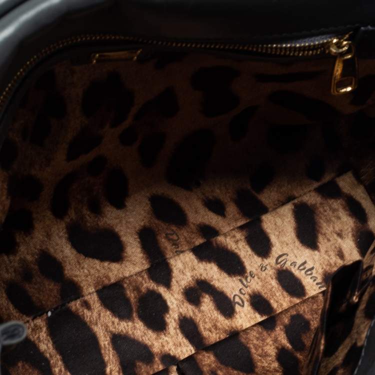 Pre Owned Dolce & Gabbana Deep Green Python Medium Miss Sicily Top Handle Bag