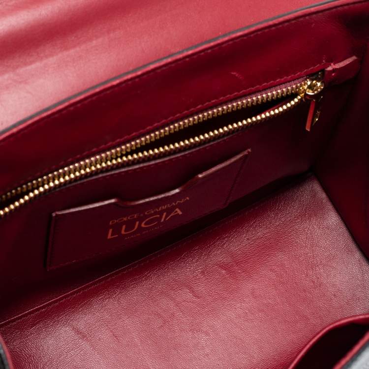 مملوكة مسبقًا Dolce & Gabbana Black Iguana Embossed Leather Lucia Top Handle Bag 