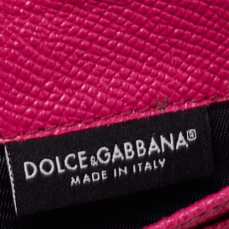Pre Owned Dolce & Gabbana Black Lizard Embossed Leather Trifold Compact Wallet
