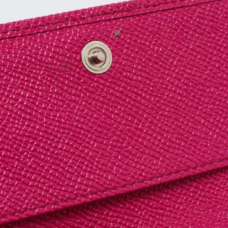 Pre Owned Dolce & Gabbana Black Lizard Embossed Leather Trifold Compact Wallet