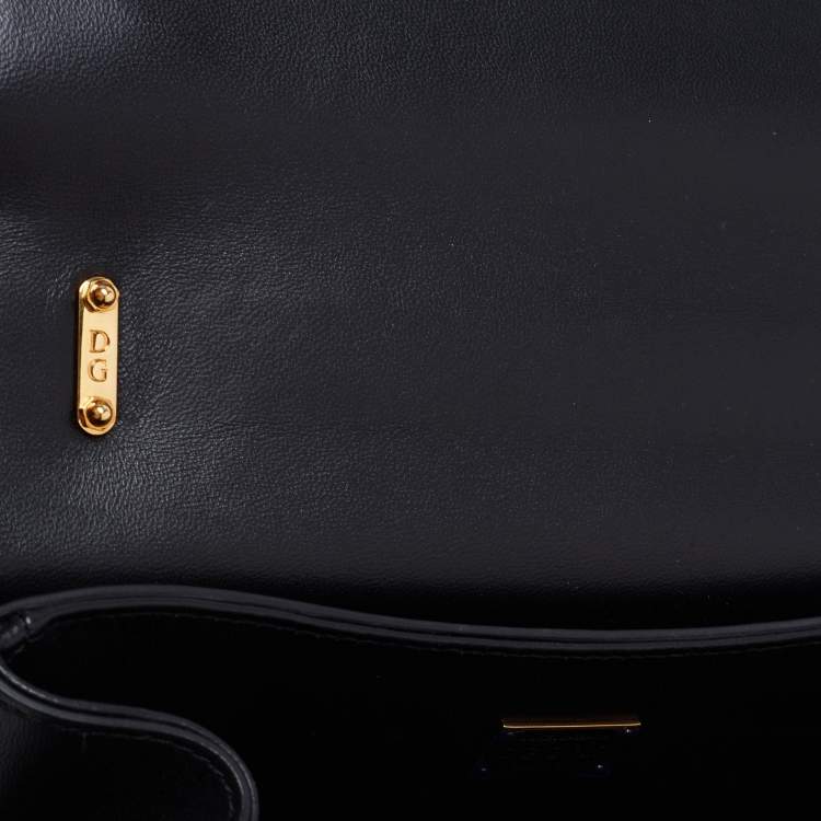 Pre Owned Dolce & Gabbana Black Leather DG Girls Shoulder Bag