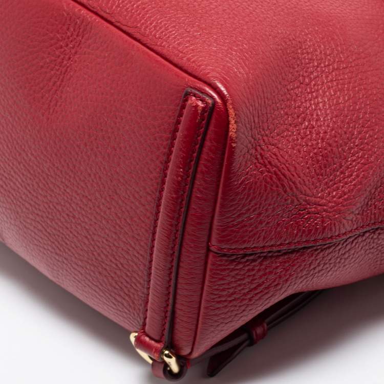 Pre Owned Dolce & Gabbana Red Leather Sicily Backpack